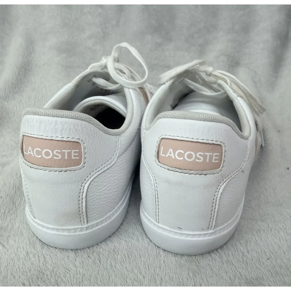 Lacoste  Womens Grad Vulc 120 1 P Shoes | White/Light Pink SZ 10